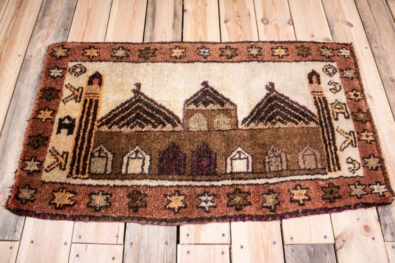 10688 Small Turkish Kars Mosque Rug 61x101cm (2 x 3.3ft)