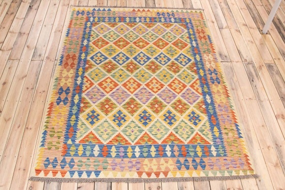 11459 Afghan Vegetable Dyed Kilim Rug 184x244cm (6.0 x 8ft)
