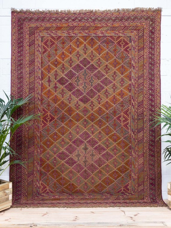 12014 Afghan Mixed Weave Moshwani Carpet 208x276cm (6.9 x 9.0ft)