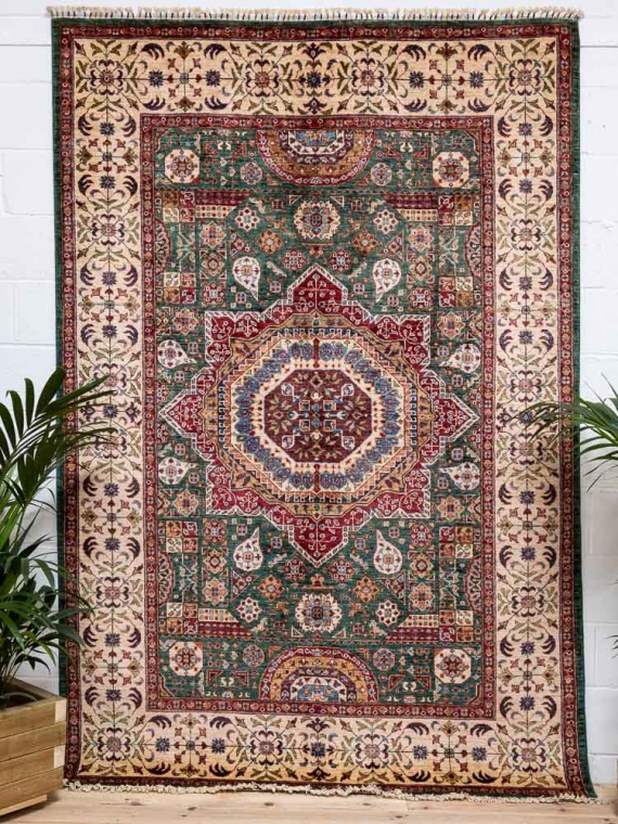 12020 Fine Afghan Mamluk Handknotted Wool Rug 181x268cm (5.11 x 8.9ft)