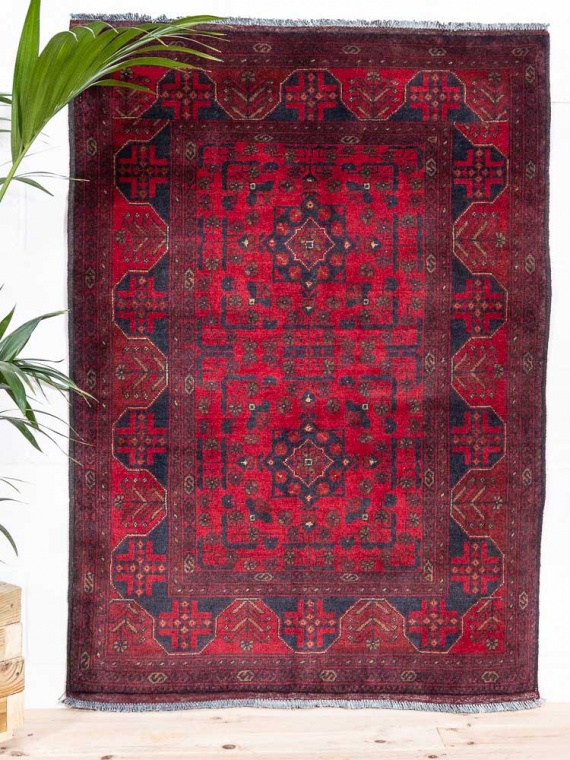 12408 Fine Afghan Khal Mohammedi Rug 108x150cm (3.6 x 4.11ft)