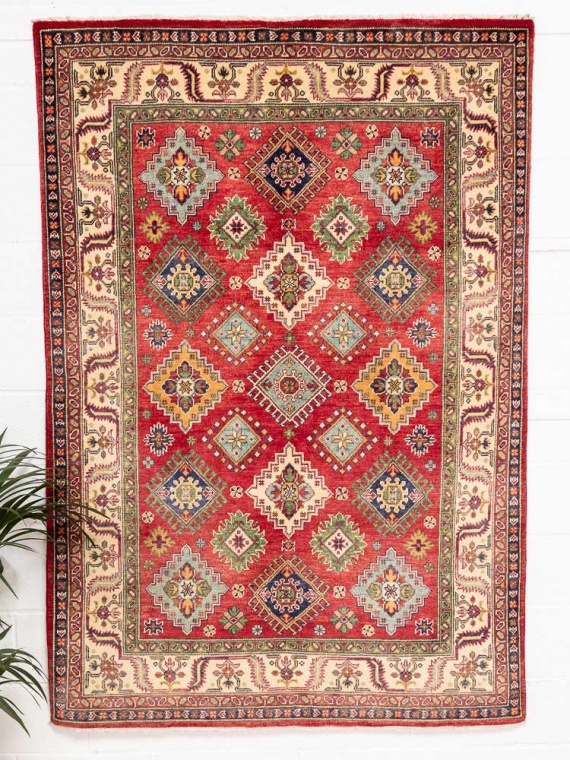 12506 Afghan Yakash Kazak Pile Rug 151x215cm (4.11 x 7.0ft)