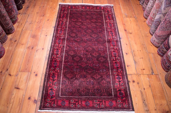 8918 Persian Mashad Baluch Oriental Rug 98x183cm (3.2 x 6ft)
