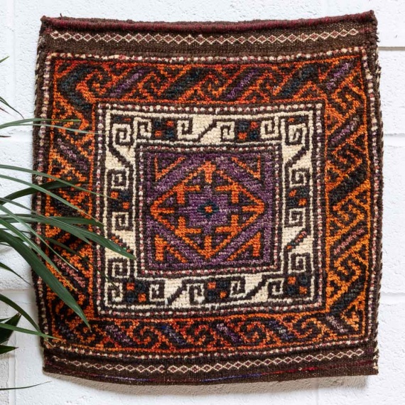 CC1522 Vintage Tribal Afghan Baluch Carpet Cushion Cover 49x50cm (1.7 x 1.7ft)
