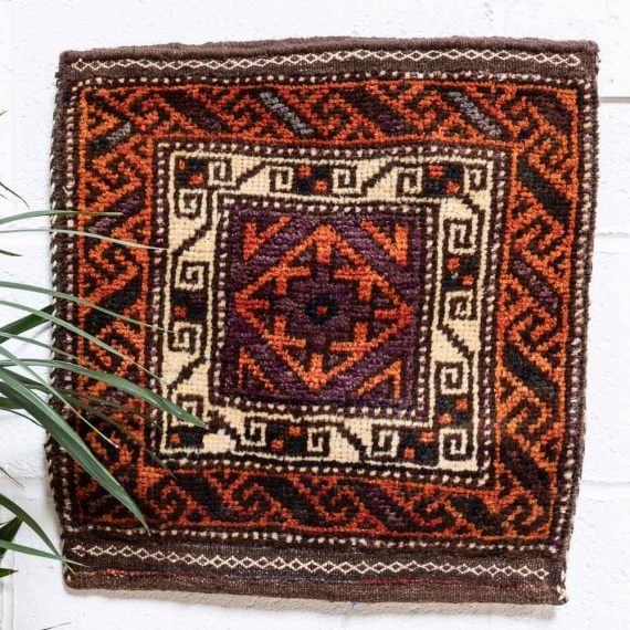 CC1524 Vintage Tribal Afghan Baluch Carpet Cushion Cover 48x50cm (1.7 x 1.7ft)