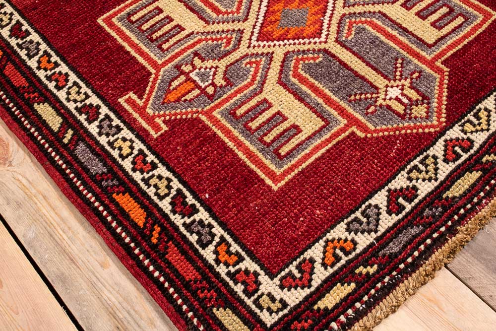 10713 Vintage Kurdish Herki Carpet Runner Rug 91x321cm (3 x 10.6ft)