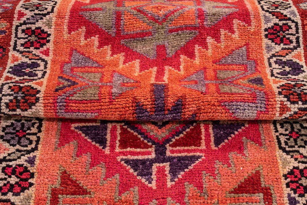 10714 Vintage Kurdish Herki Carpet Runner Rug 86x355cm (2.10 x 11.7ft)