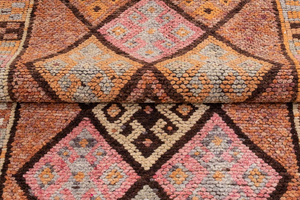 10723 Vintage Kurdish Herki Carpet Runner Rug 85x387cm (2.9 x 12.8ft)