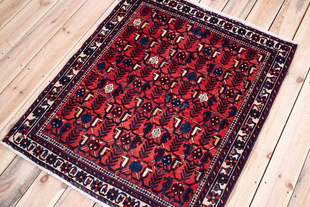 10922 Persian Afshar Rug 93x113cm (3.0 x 3.8ft)