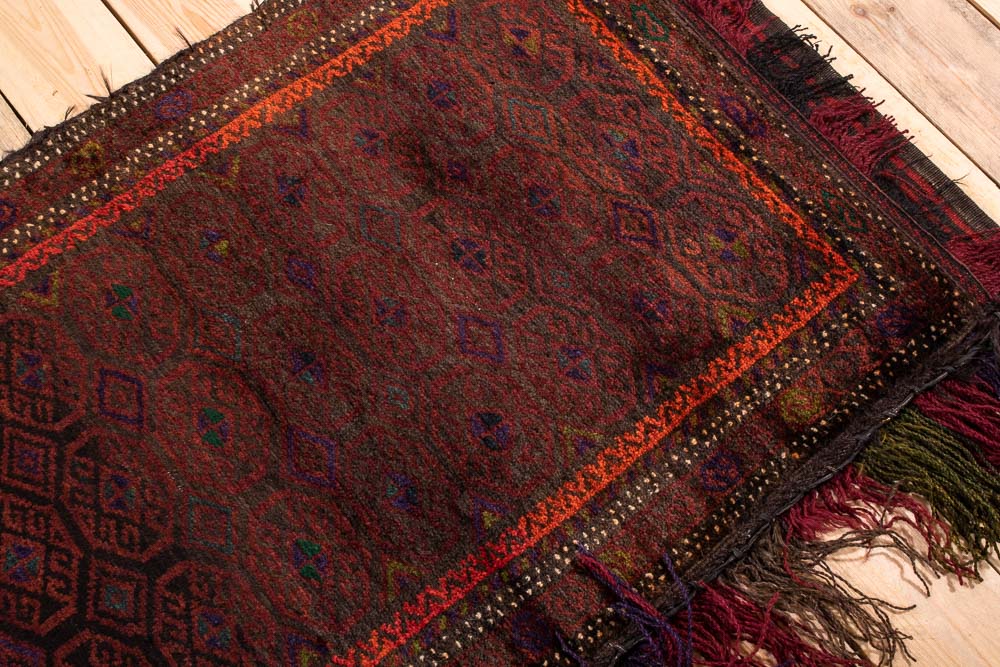 11131 Vintage Afghan Baluch Carpet Floor Cushion 65x116cm (2.1 x 3.10ft)