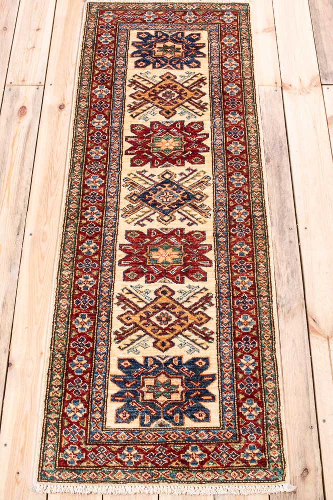 11315 Fine Afghan Kazak Runner Rug 61x169cm (2 x 5.6ft)