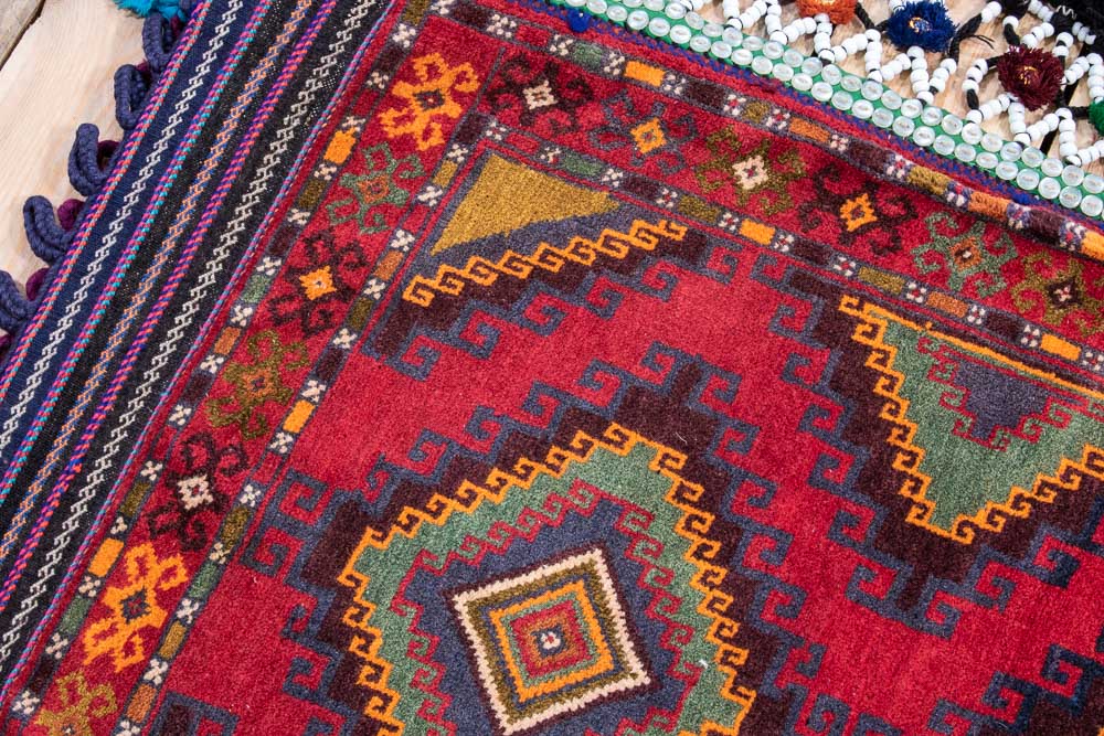 11571 Large Afghan Baluch Carpet Floor Cushion 68x109cm (2.2 x 3.7ft)