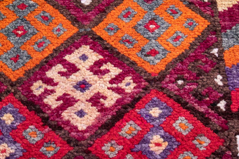11637 Vintage Kurdish Herki Carpet Runner Rug 87x403cm (2.10 x 13.2ft)