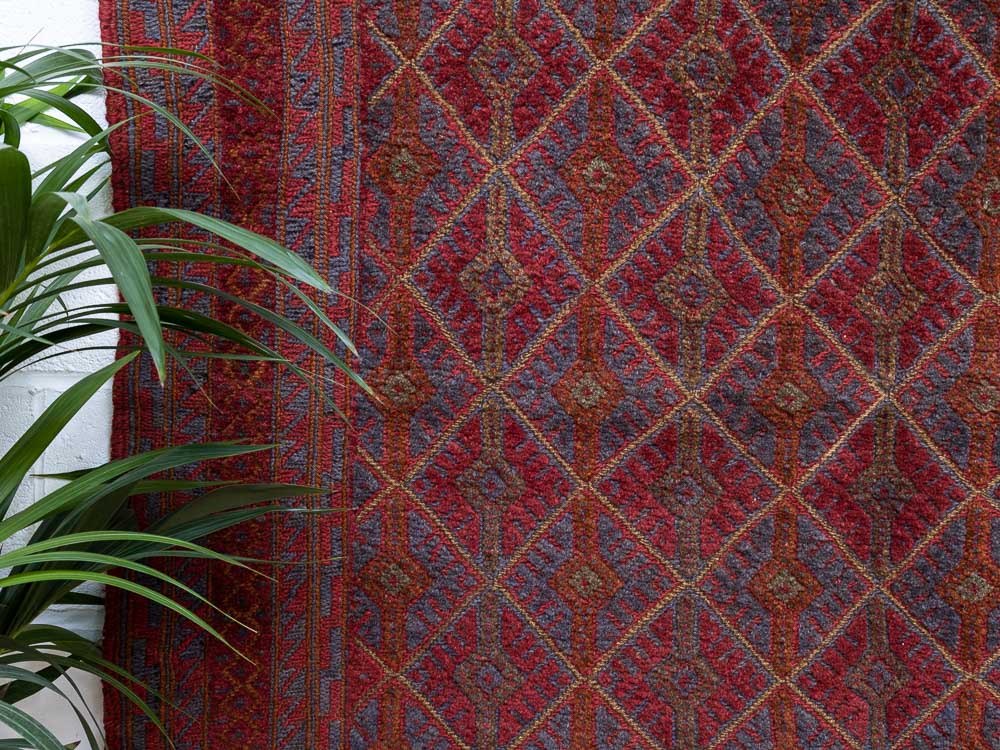 11974 Afghan Moshwani Mixed Weave Rug 151x186cm (4.11 x 6.1ft)