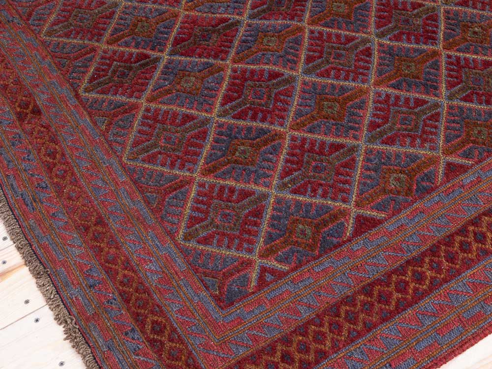 11974 Afghan Moshwani Mixed Weave Rug 151x186cm (4.11 x 6.1ft)