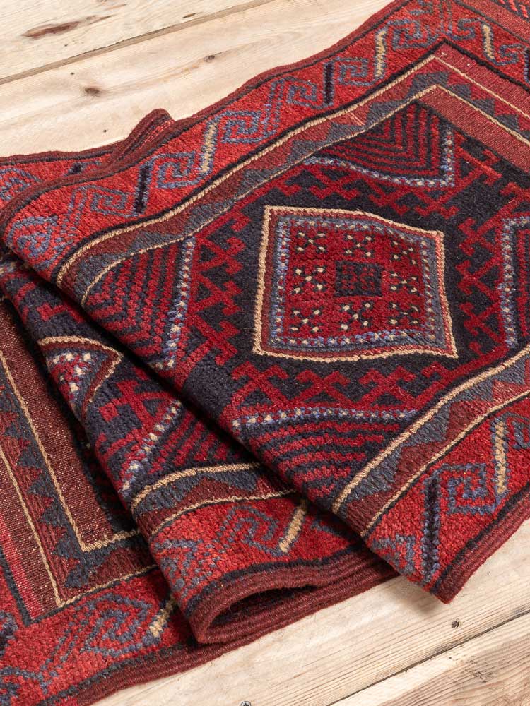 12178 Afghan Moshwani Mixed Weave Runner Rug 55x243cm (1.9 x 7.11ft)