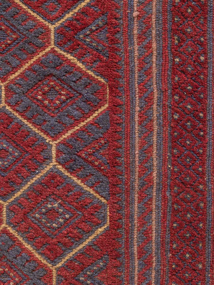 12212 Afghan Moshwani Mixed Weave Rug 121x128cm (3.11 x 4.2ft)