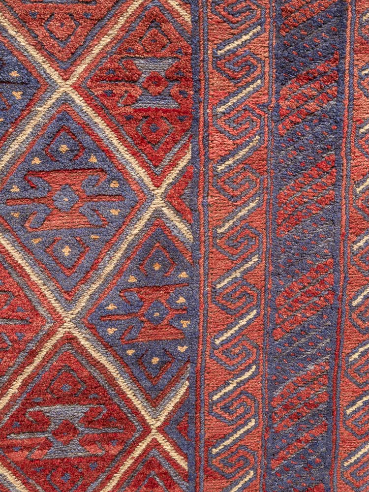 12213 Afghan Moshwani Mixed Weave Rug 127x134cm (4.2 x 4.4ft)