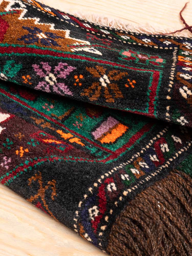 12240 Afghan Small Baluch Vintage Rug 40x55cm (1.3 x 1.9ft)