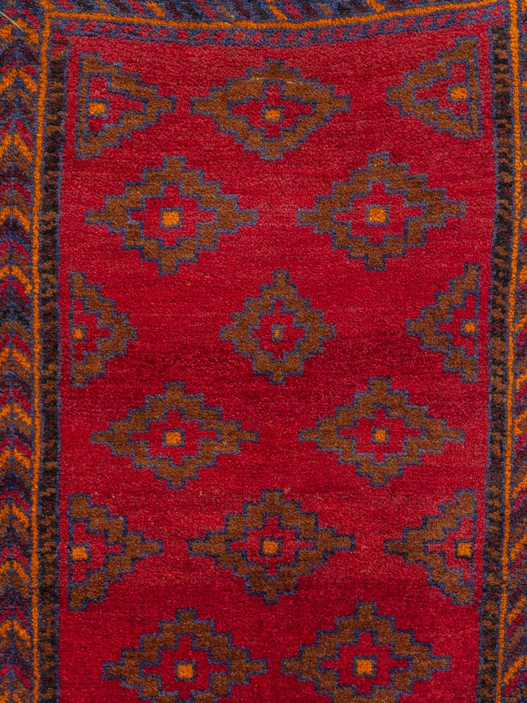 12249 Vintage Afghan Baluch Tribal Carpet Floor Cushion 62x105cm (2.0 x 3.5ft)