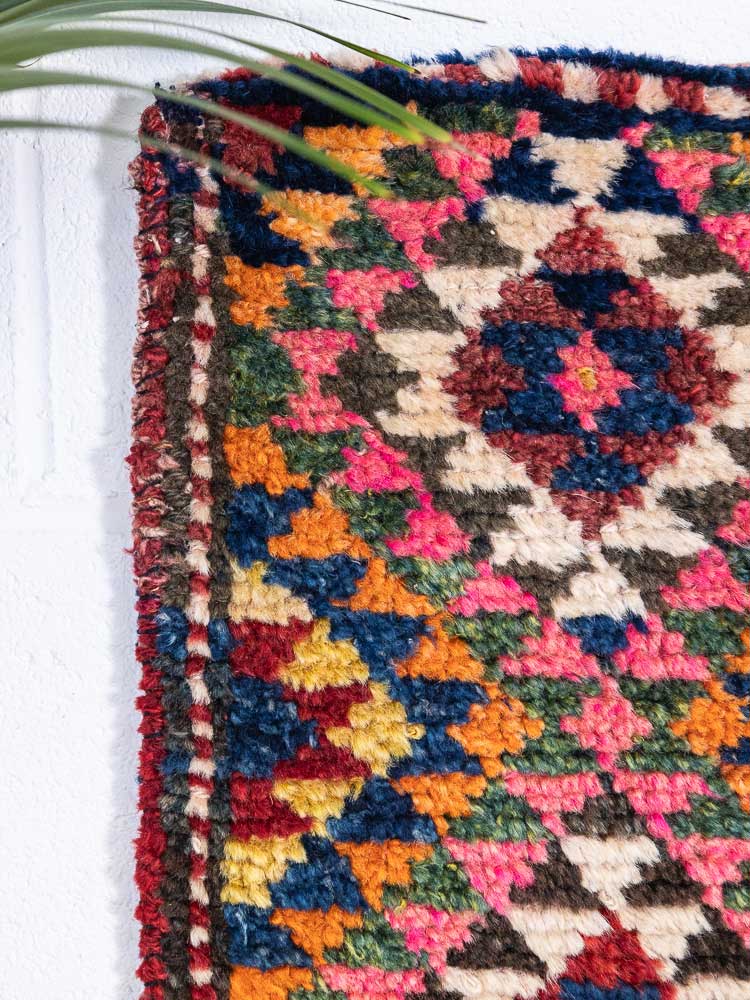 12375 Turkish Konya Vintage Carpet Floor Cushion 38x85cm (1.3 x 2.9ft)