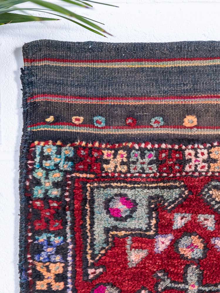 12377 Turkish Afyon Vintage Carpet Floor Cushion 50x89cm (1.7 x 2.11ft)