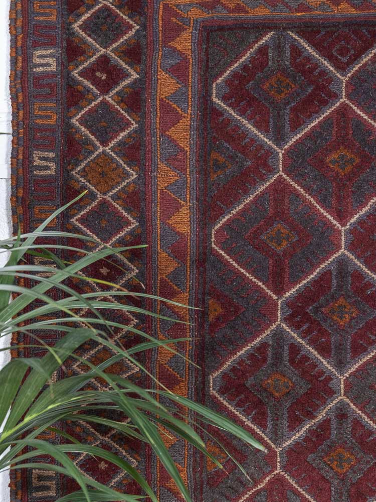 12428 Afghan Mixed Weave Moshwani Rug 151x169cm (4.11 x 5.6ft)