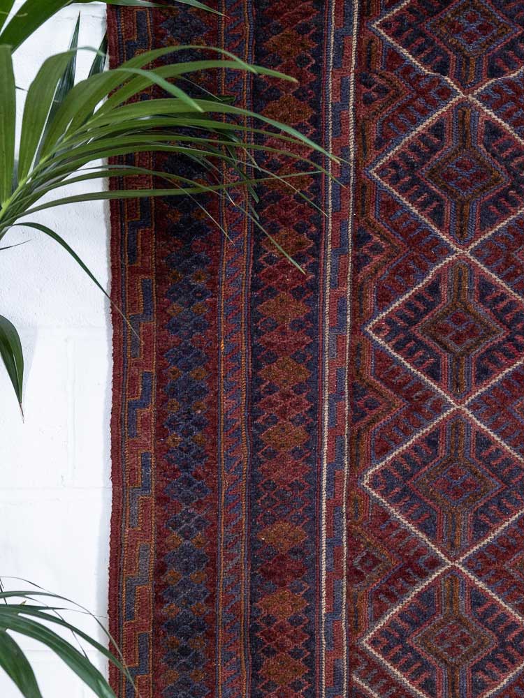 12441 Afghan Mixed Weave Moshwani Rug 152x182cm (4.11 x 5.11ft)