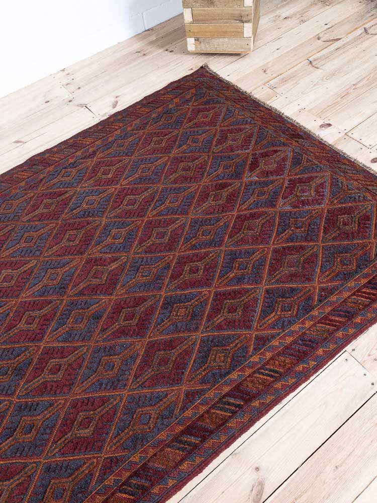 12442 Afghan Mixed Weave Moshwani Rug 152x193cm (4.11 x 6.4ft)