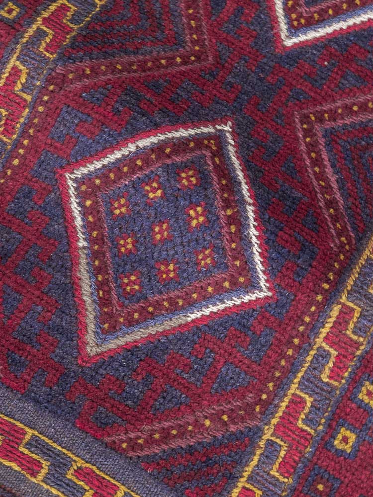 12444 Long Afghan Mixed Weave Moshwani Runner Rug 64x266cm (2.1 x 8.8ft)