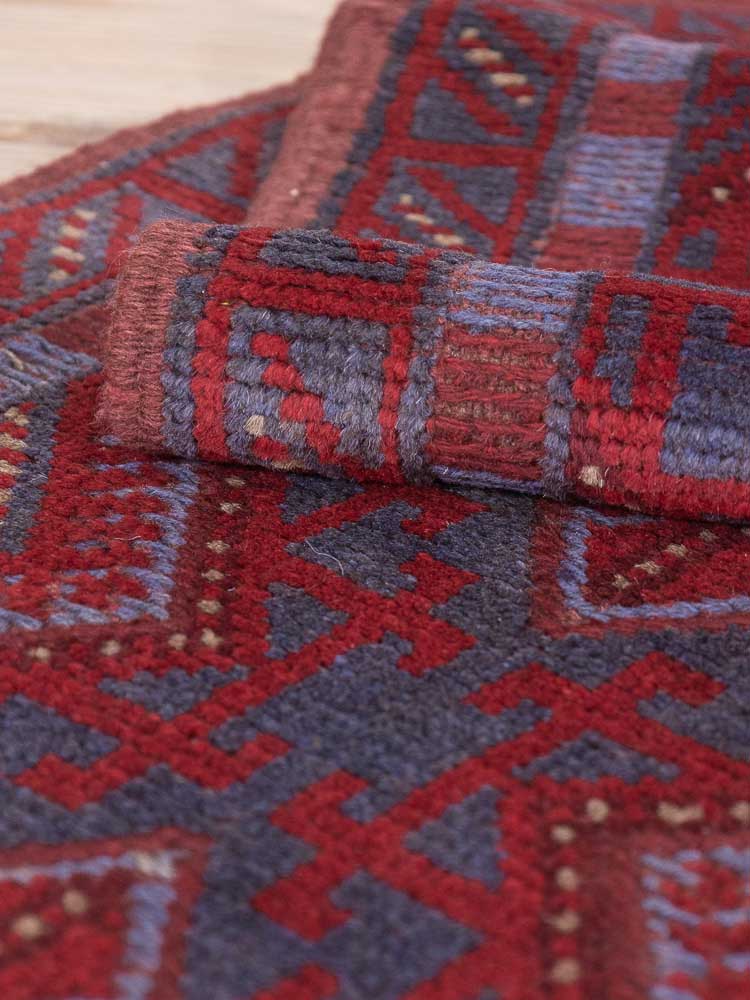 12446 Long Afghan Mixed Weave Moshwani Runner Rug 62x235cm (2.0 x 7.8ft)