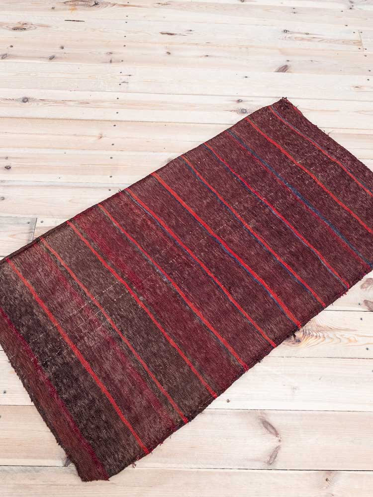 12463 Large Vintage Afghan Baluch Tribal Carpet Floor Cushion 63x118cm (2.0 x 3.10ft)