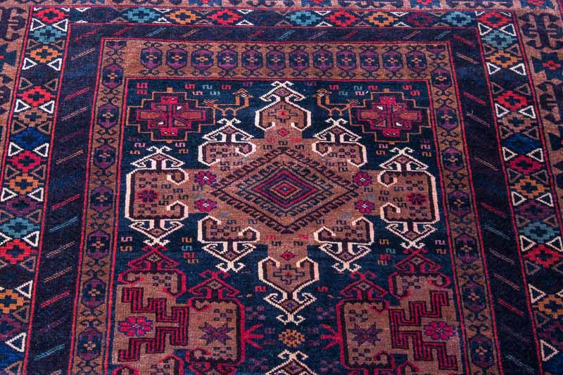 8036 Fine Afghan Herat Baluch Rug 108x201cm (3.6 x 6.7ft)