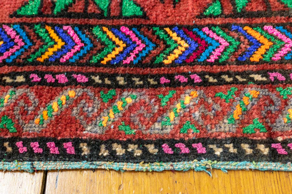 9379 Small Old Afghan Baluch Rug 45x57cm (1.5 x 1.10ft)
