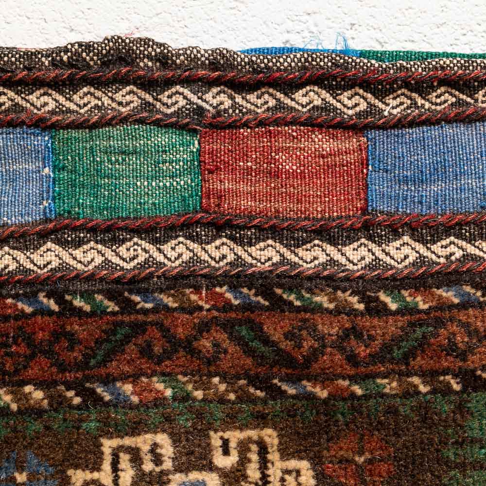 CC1489 Tribal Afghan Baluch Carpet Cushion Cover 44x46cm (1.5 x 1.6ft)
