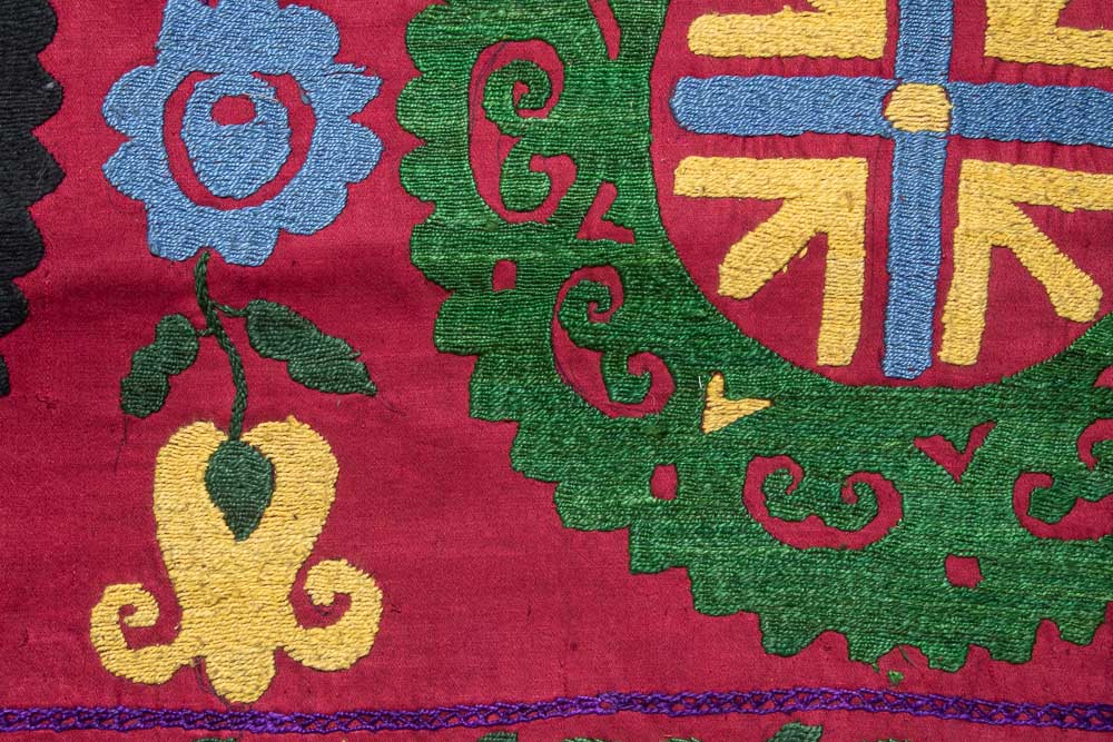 SC633 Uzbek Embroidered Suzani Cushion Cover 35x59cm