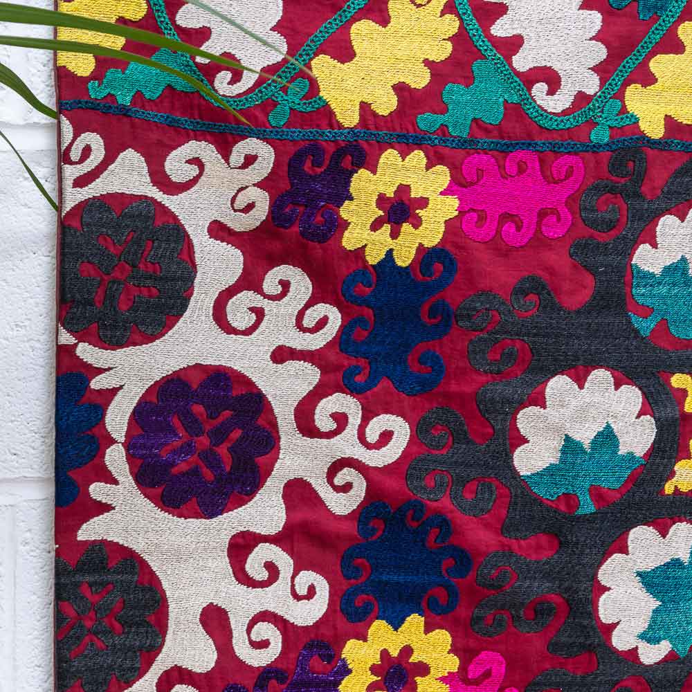 SC689 Uzbek Embroidered Suzani Cushion Cover 68x70cm