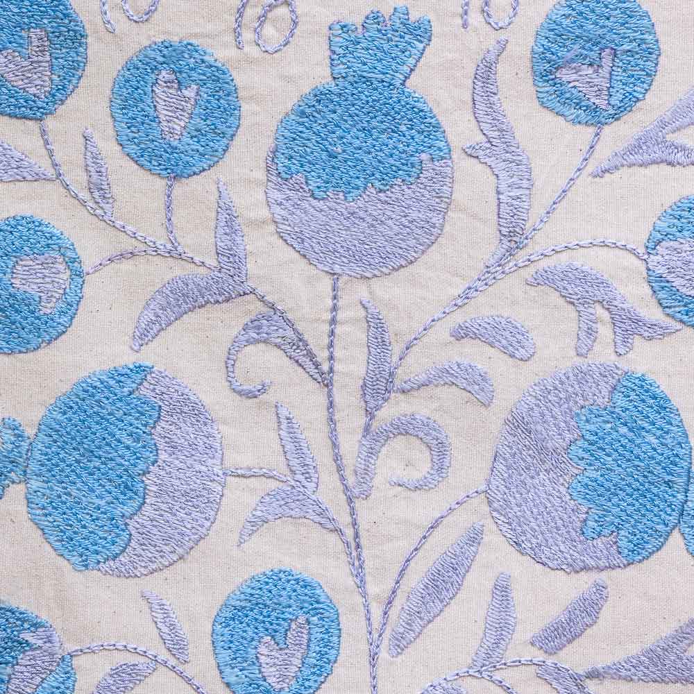 SC704 Hand Embroidered Uzbek Cream Suzani Cushion Cover 46x46cm