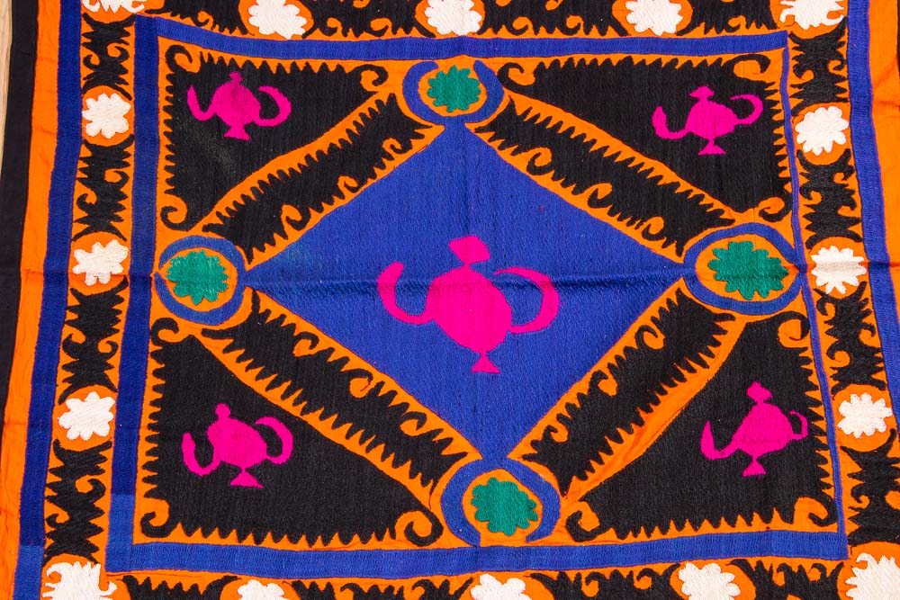 SUZ857 Vintage Uzbek Suzani Embroidery 81x87cm (2.8 x 2.10ft)