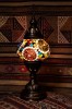 (TM12-TP) Small Tiffany Pearl Turkish Mosaic Electric Glass Table Lamp