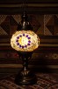 (TM12-YBS)  Small Yellow Blue Star Turkish Mosaic Electric Glass Table Lamp