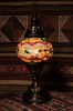 (TM12-YRK) Small Yellow Red Kilim Turkish Mosaic Electric Glass Table Lamp