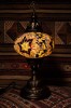 (TM14-AS) Large Amber Star Turkish Mosaic Electric Glass Table Lamp