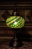 (TM14-G) Large Green Turkish Mosaic Electric Glass Table Lamp