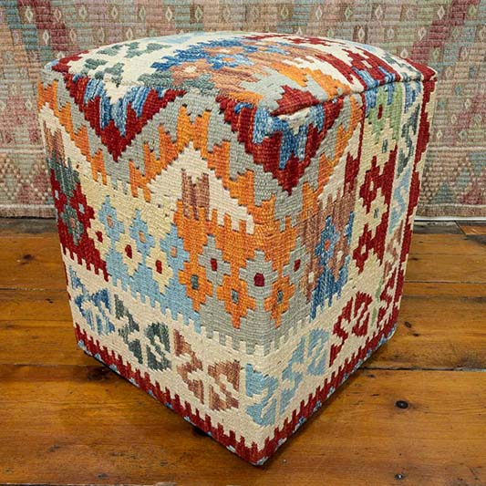 Turkish, Afghan & Persian Kilim Poufs, Stools & Seats