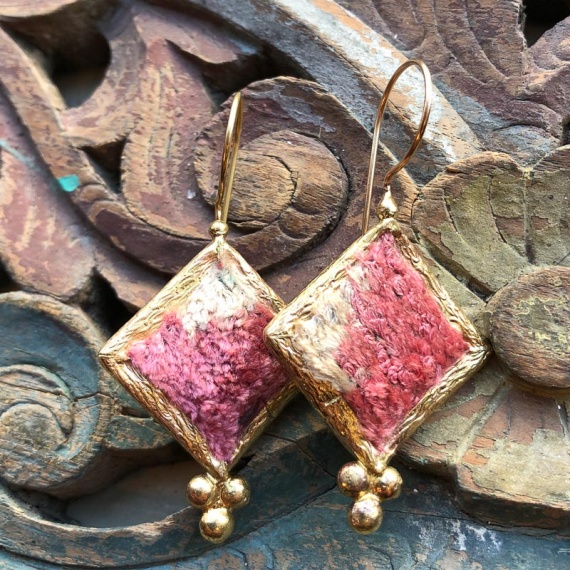 (AE191) Ottoman Design Earrings 60mm x 30mm