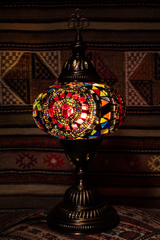 (TM14-T) Large Tiffany Turkish Mosaic Electric Glass Table Lamp