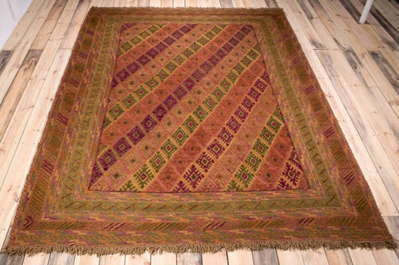 10129 Large Afghan Moshwani Rug 211x275cm (6.11 x 9ft)