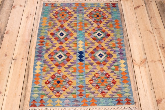 10311 Afghan Kilim Rug - Vegetable Dyed 82x122cm (2.8 x 4ft)