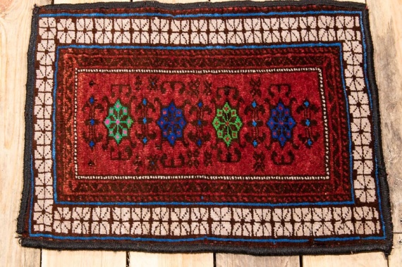 6'4x3'1 feet Afghan rug aqcha hand knotted 196x95 cm - Kelimshop.com